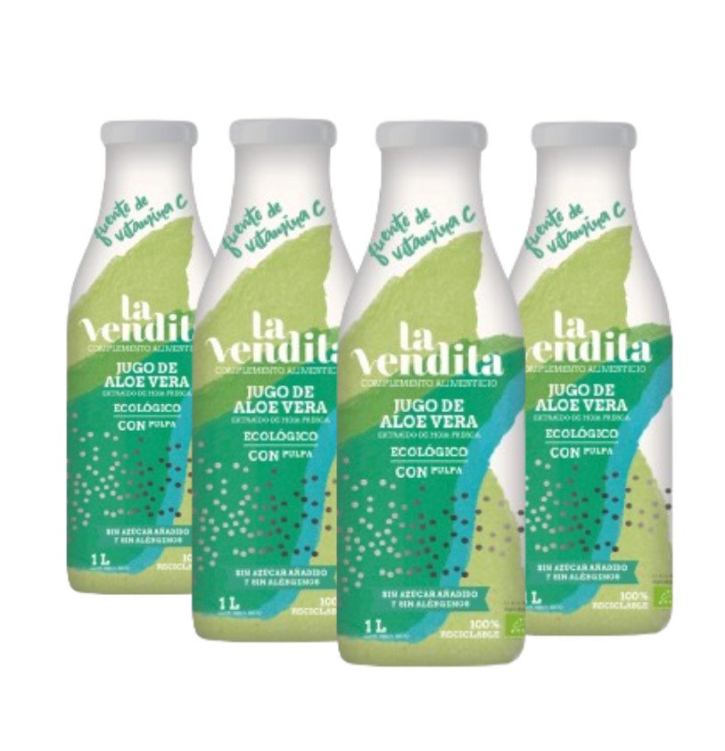 Pack de 4 Jugos de Aloe vera puro ecológico con pulpa 1L 24 2 e1702639877810 3