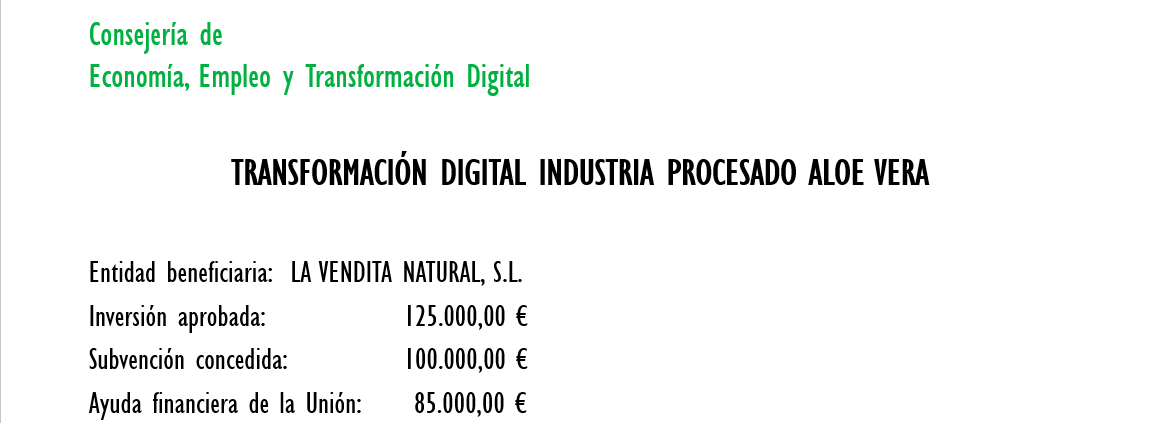 TRANSFORMACIÓN DIGITAL INDUSTRIA PROCESADO ALOE VERA 1 Transformacion digital